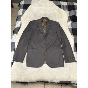 Brooks Brothers‎ Mens Gray Striped Sport Wool Blazer Jacket Size 39L
